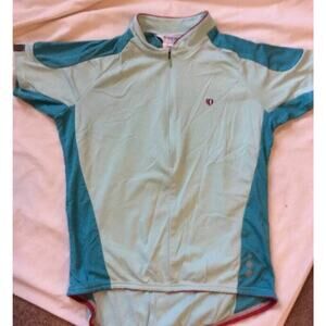 IP Pearl iZUMi Cycling Jersey Blue Active Athletic Workout Sport Top Womens L